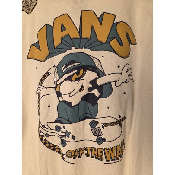 New Vans Off The Wall Spaced Cadet Astronaut Shirt White Mens L Skateboard - Picture 5 of 7